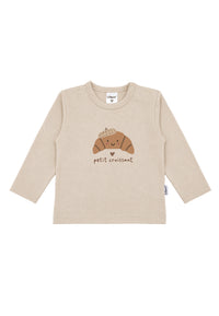 Langarmshirt Petit Croissant in Beige