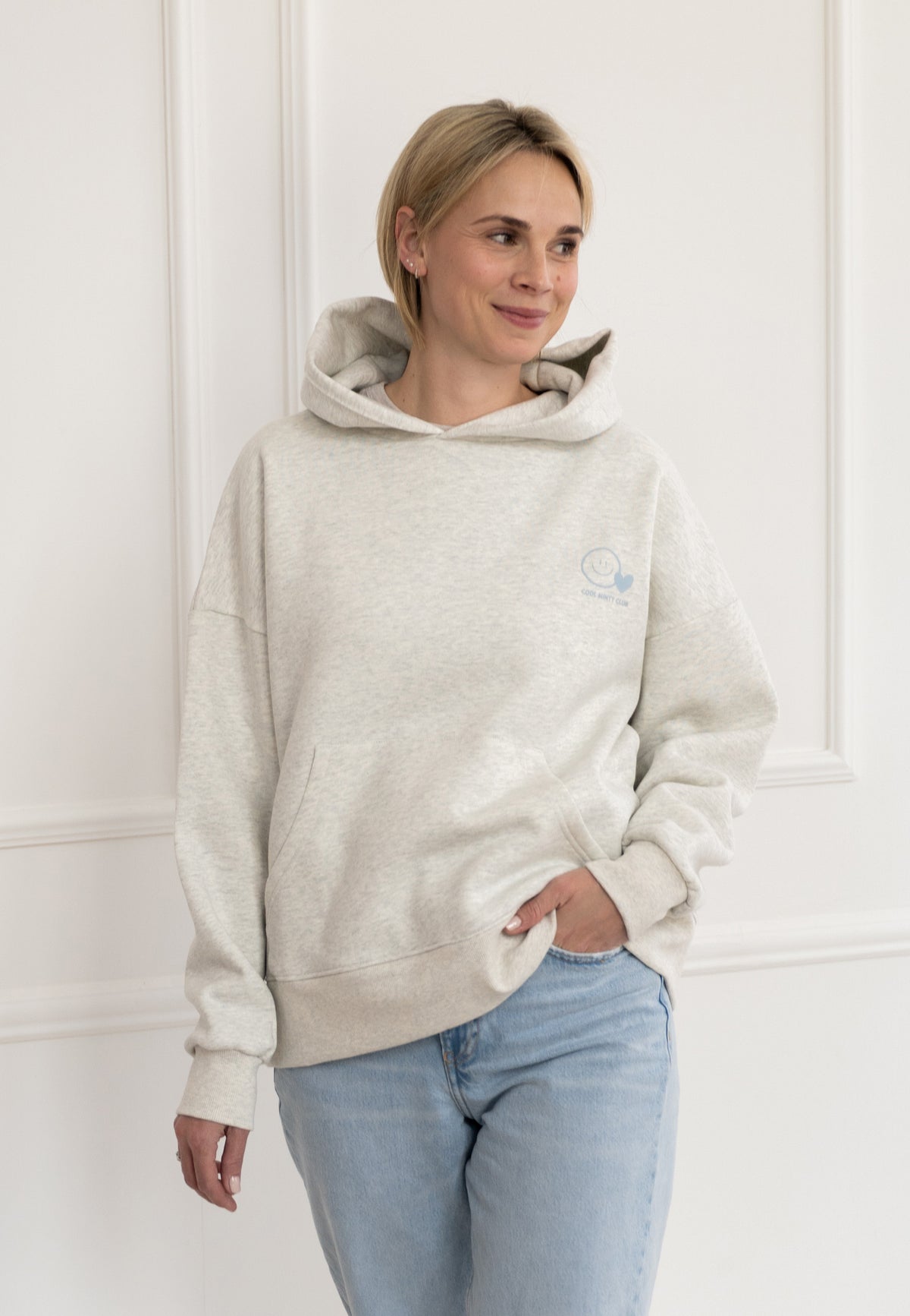 Erwachsenen Hoodie Cool Aunty Club hellblau