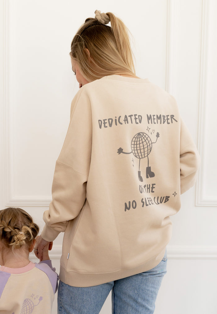 Erwachsenen Sweatshirt No Sleep Club beige