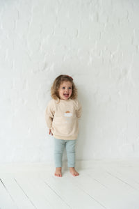 Babyleggings in schilf ecru-geringelt