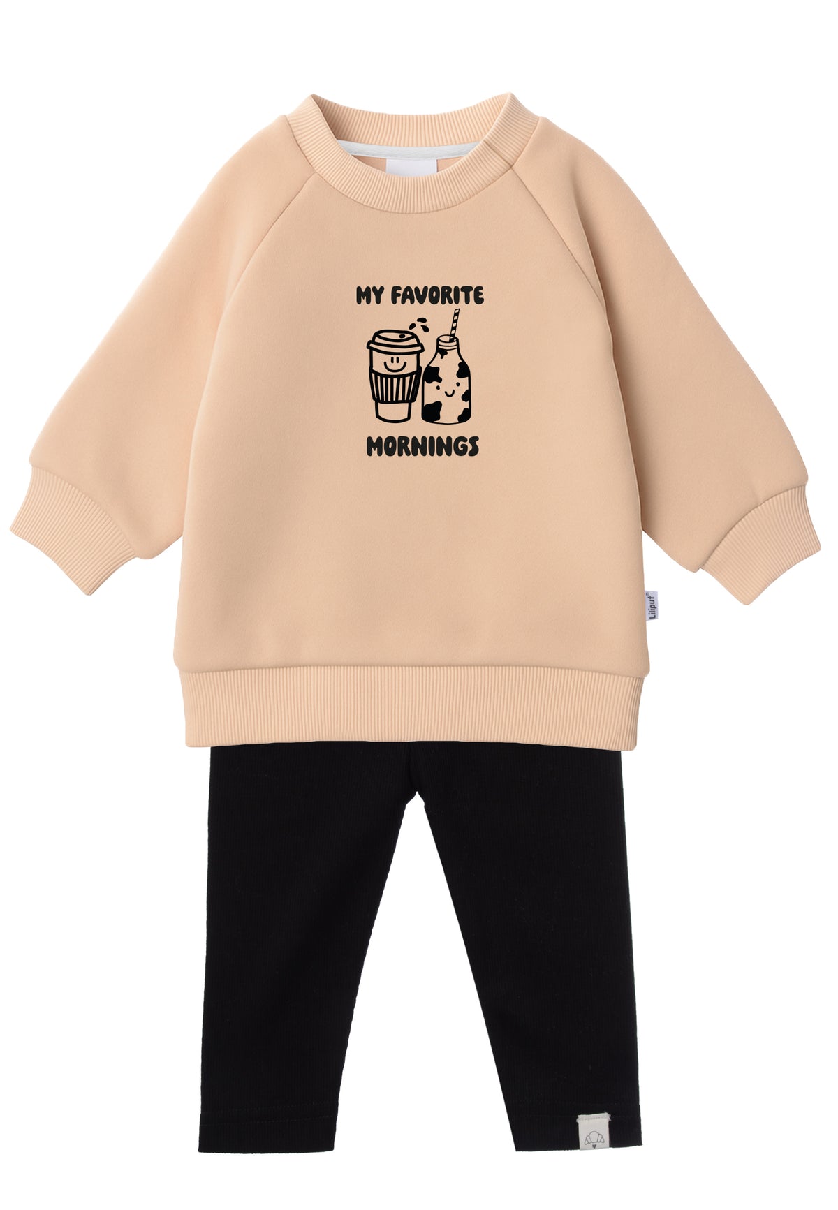 2tlg. Set mit Sweatshirt und Leggings "My favorite Mornings"