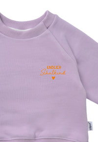 Kinder Sweatshirt "Endlich Schulkind" Flieder