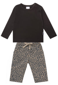2-teiliges Set mit Langarmshirt und Leo-Hose