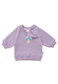 Praktische Druckknöpfe erleichtern das An,- und Ausziehen des Sweatshirts für die Größen 62/68-86/92.