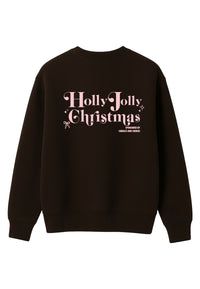 Erwachsenen Sweatshirt braun Holly Jolly