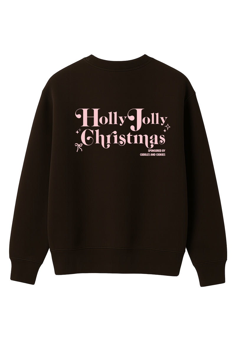 Erwachsenen Sweatshirt braun Holly Jolly