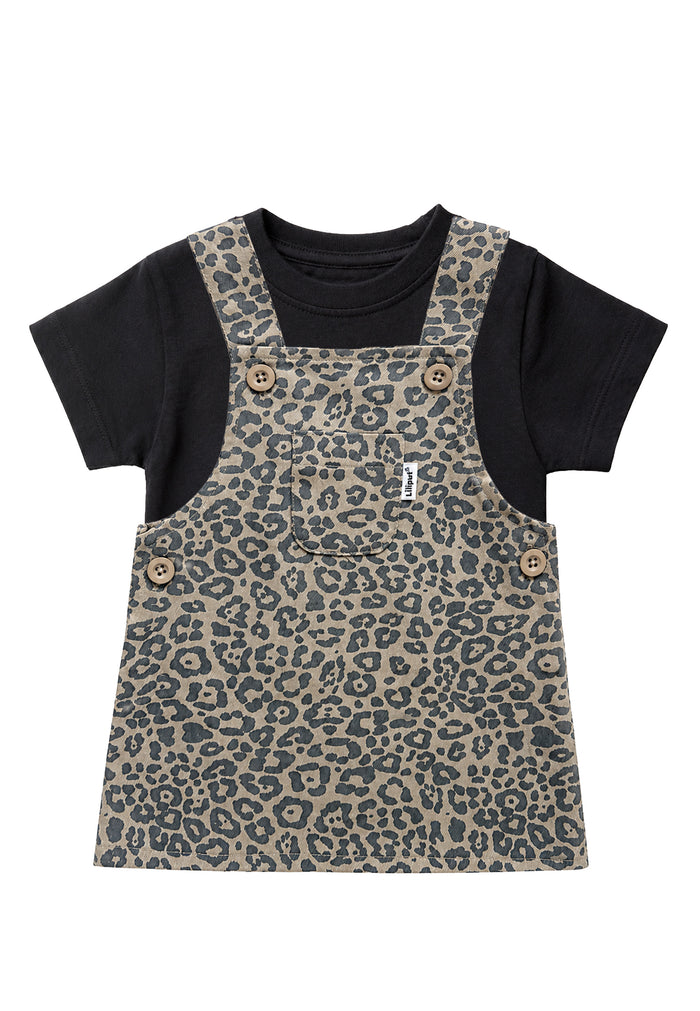 2-teiliges Set mit Leo-Latzrock und T-Shirt