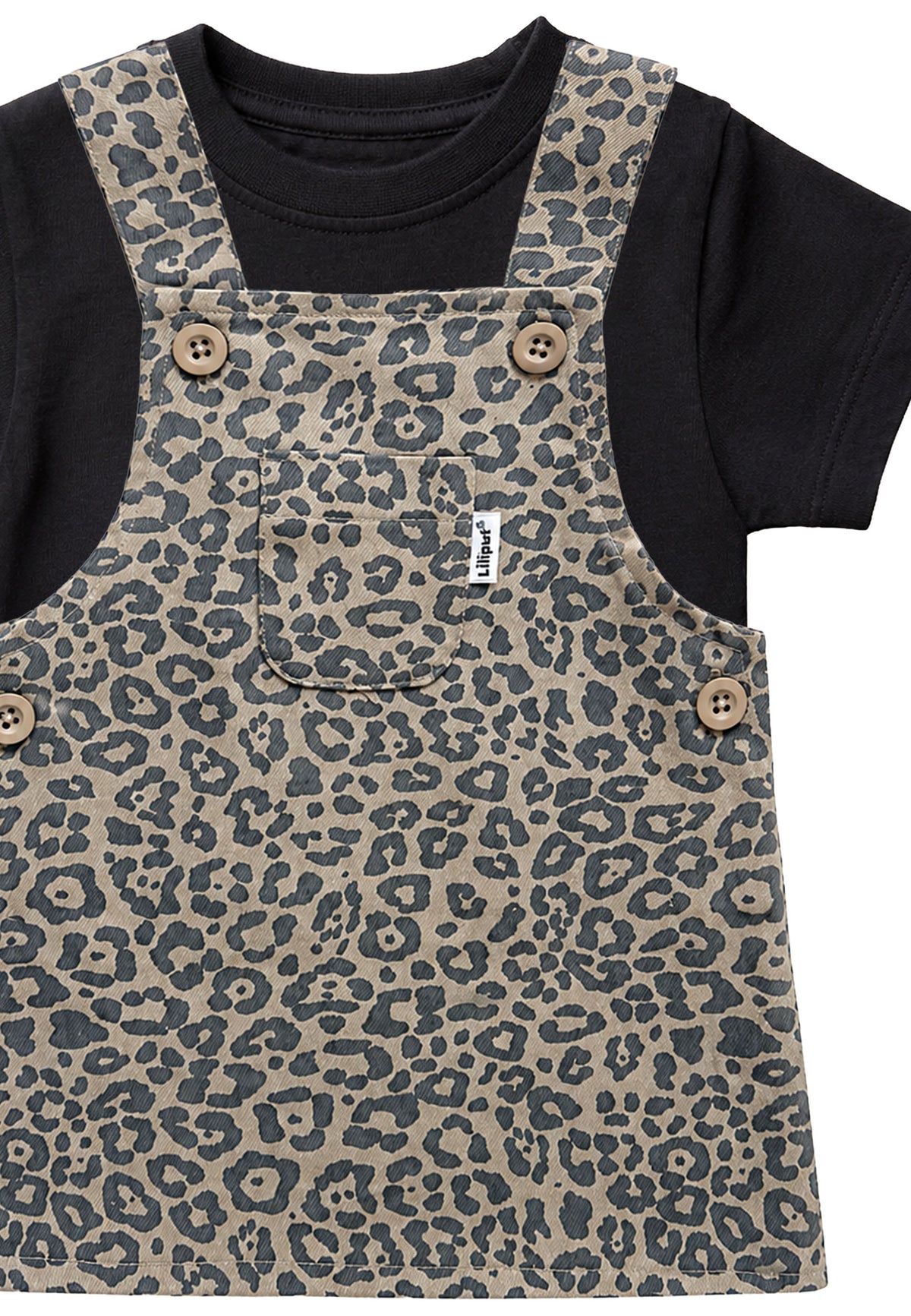 2-teiliges Set mit Leo-Latzrock und T-Shirt