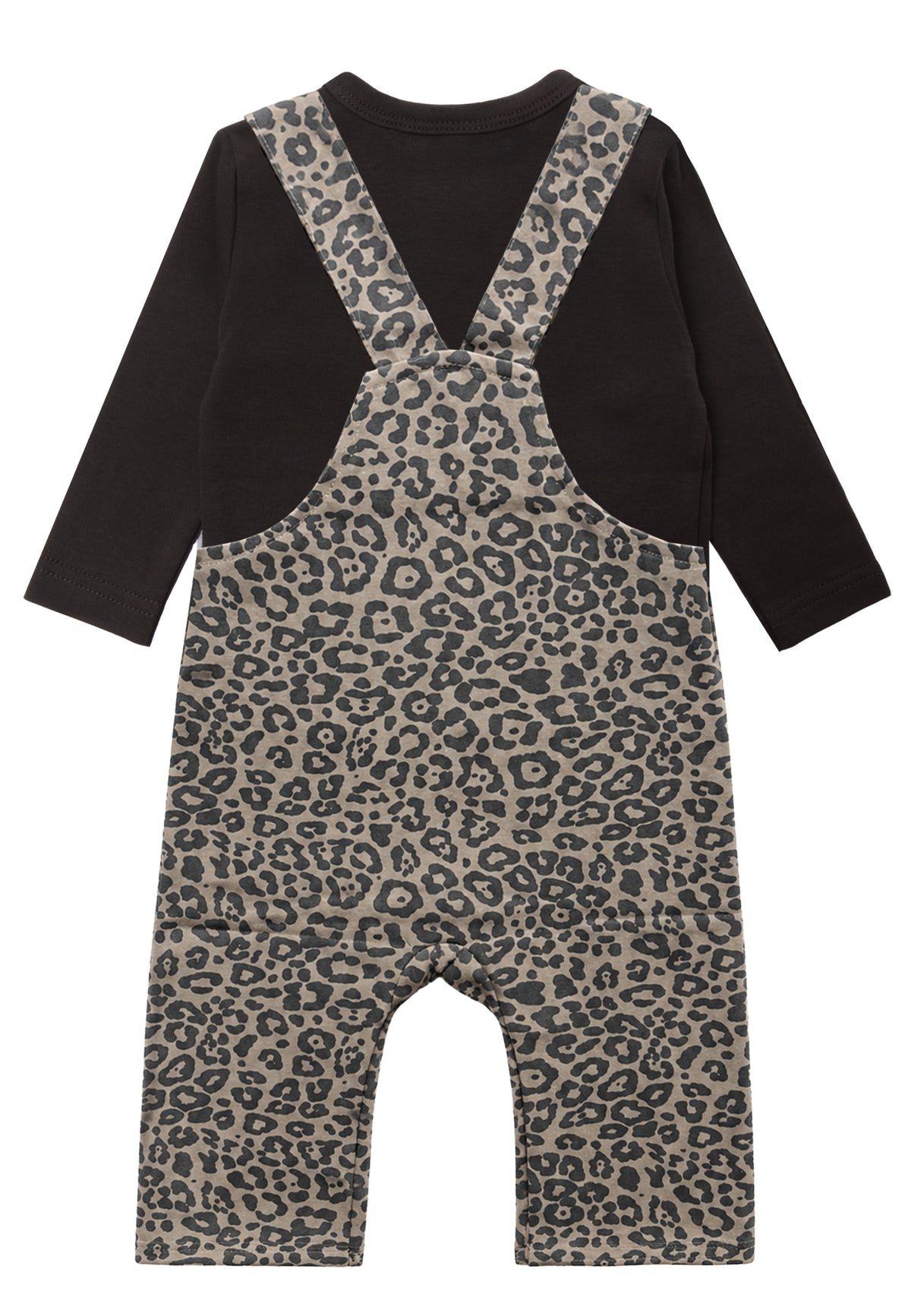 2-teiliges Set mit Leo-Latzhose und Langarmshirt