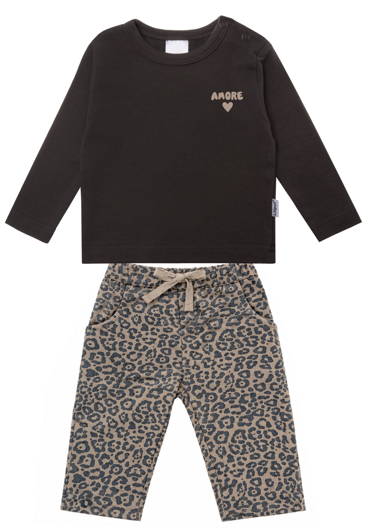 2-teiliges Set mit Langarmshirt Amore und Leo-Hose