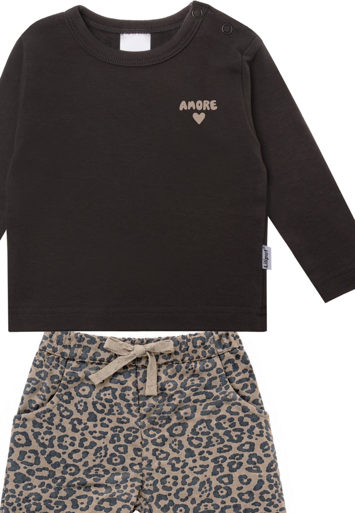 2-teiliges Set mit Langarmshirt Amore und Leo-Hose