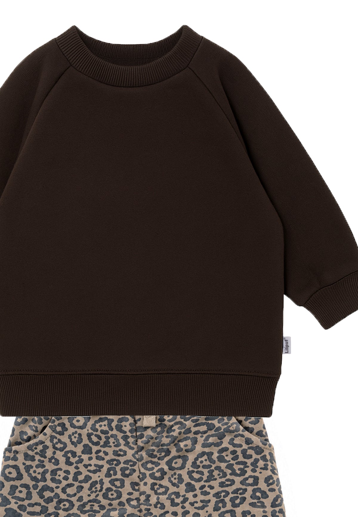 2-teiliges Set mit braunem Sweatshirt und Leo-Hose