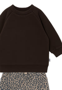 2-teiliges Set mit braunem Sweatshirt und Leo-Hose