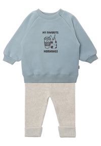 2tlg. Set mit Sweatshirt und Leggings "My favorite Mornings"