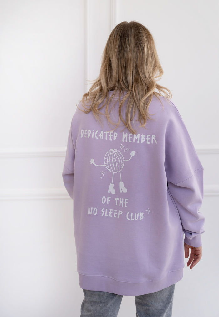 Erwachsenen Sweatshirt No Sleep Club flieder