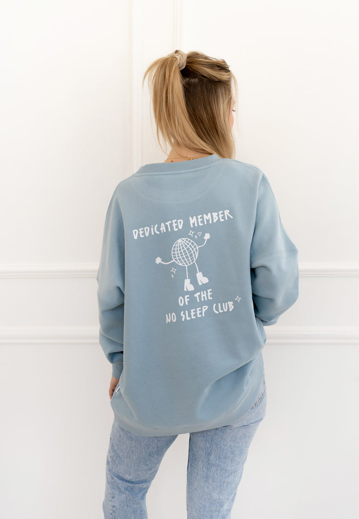 Erwachsenen Sweatshirt No Sleep Club hellblau