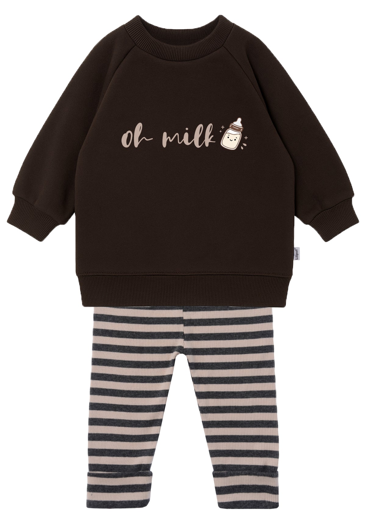 2tlg. Set mit Sweatshirt und Leggings "oh milk"
