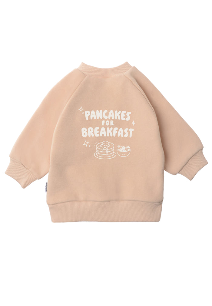 Kinder Sweatshirt „Pancakes for Breakfast“ Beige