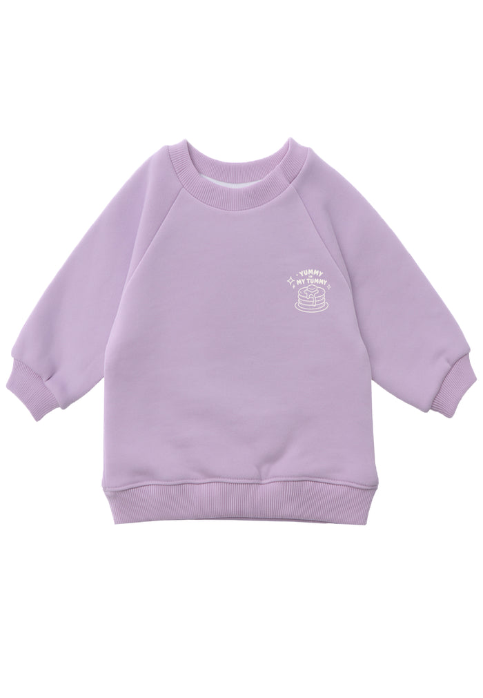 Kinder Sweatshirt „Pancakes for Breakfast“ Flieder