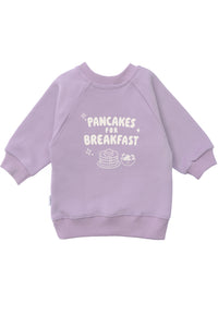 Kinder Sweatshirt „Pancakes for Breakfast“ Flieder