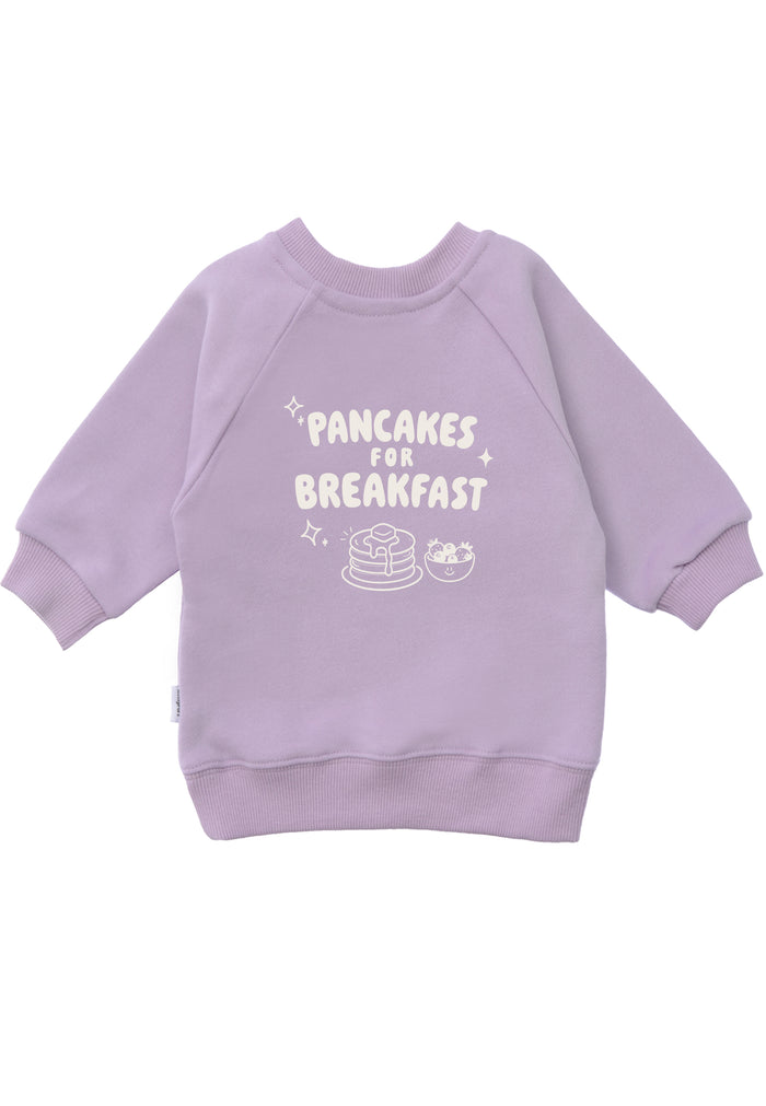 Kinder Sweatshirt „Pancakes for Breakfast“ Flieder