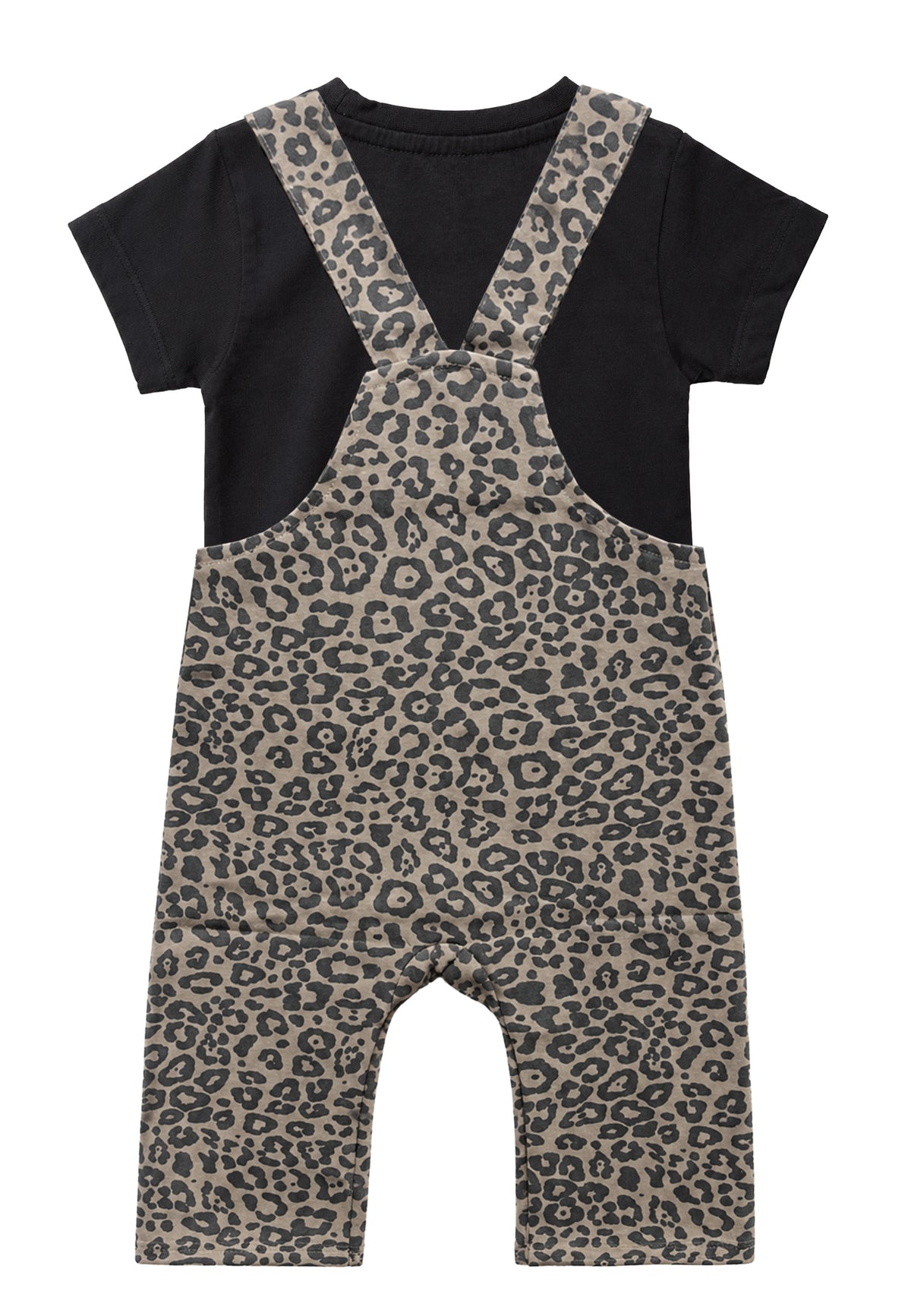 2-teiliges Set mit Leo-Latzhose und T-Shirt