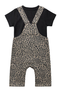 2-teiliges Set mit Leo-Latzhose und T-Shirt