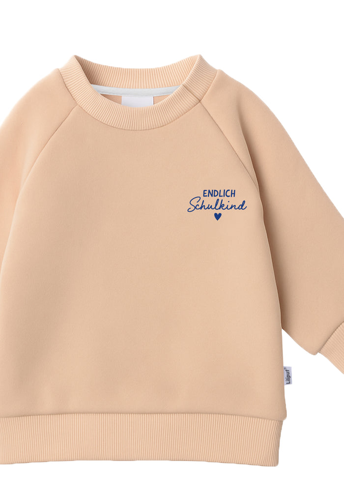Kinder Sweatshirt "Endlich Schulkind" Beige