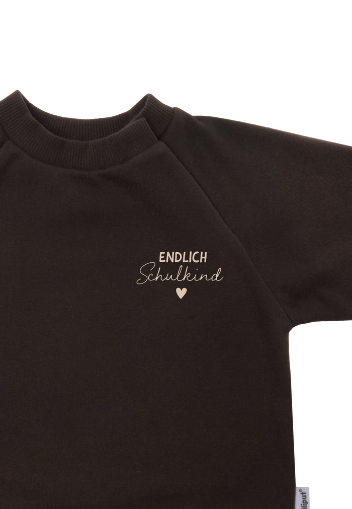 Kinder Sweatshirt "Endlich Schulkind" Braun