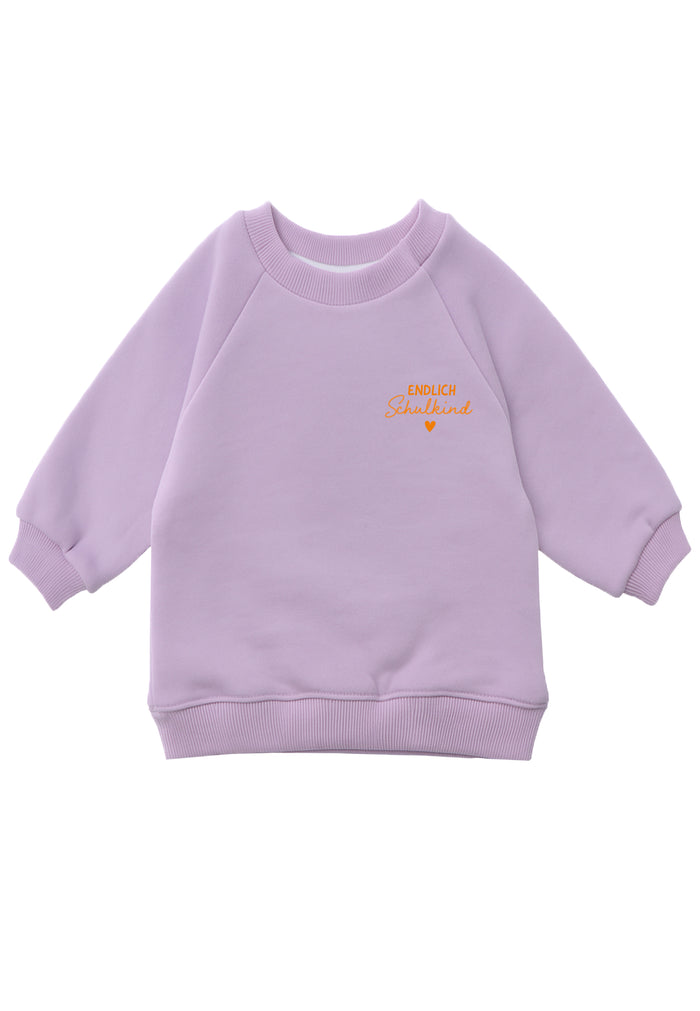 Kinder Sweatshirt "Endlich Schulkind" Flieder