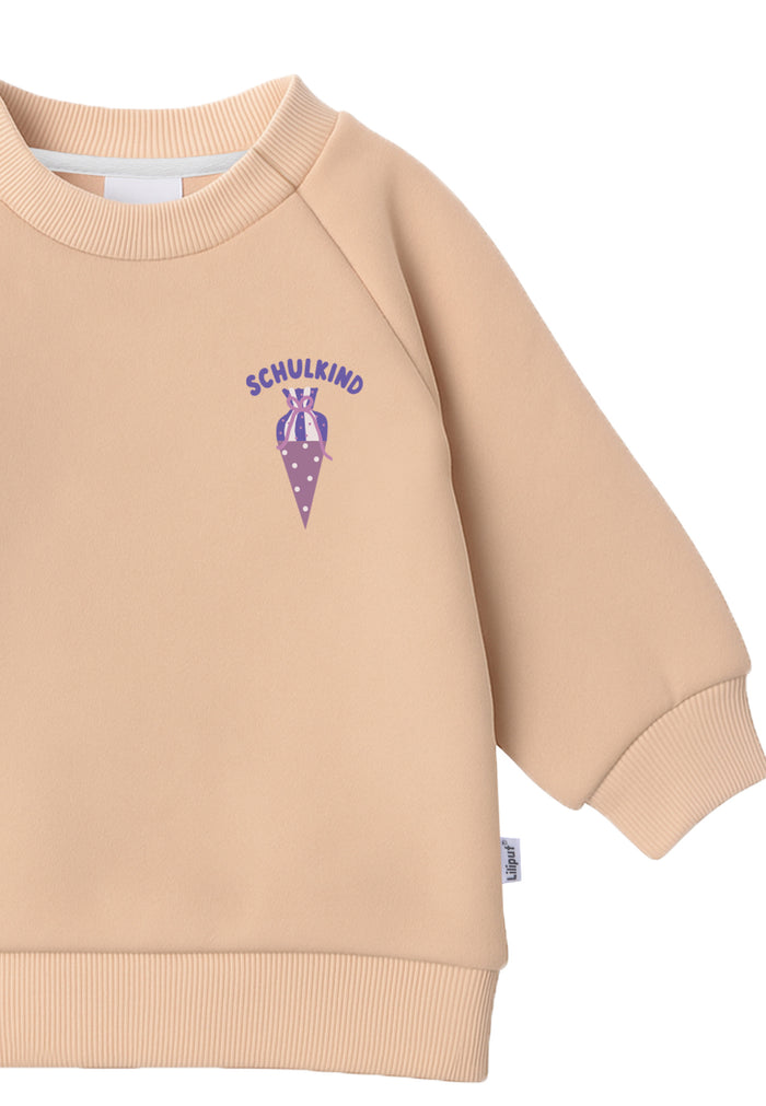 Kinder Sweatshirt "Schulkind Schultüte" Beige