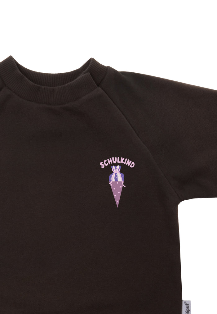 Kinder Sweatshirt "Schulkind Schultüte" Braun