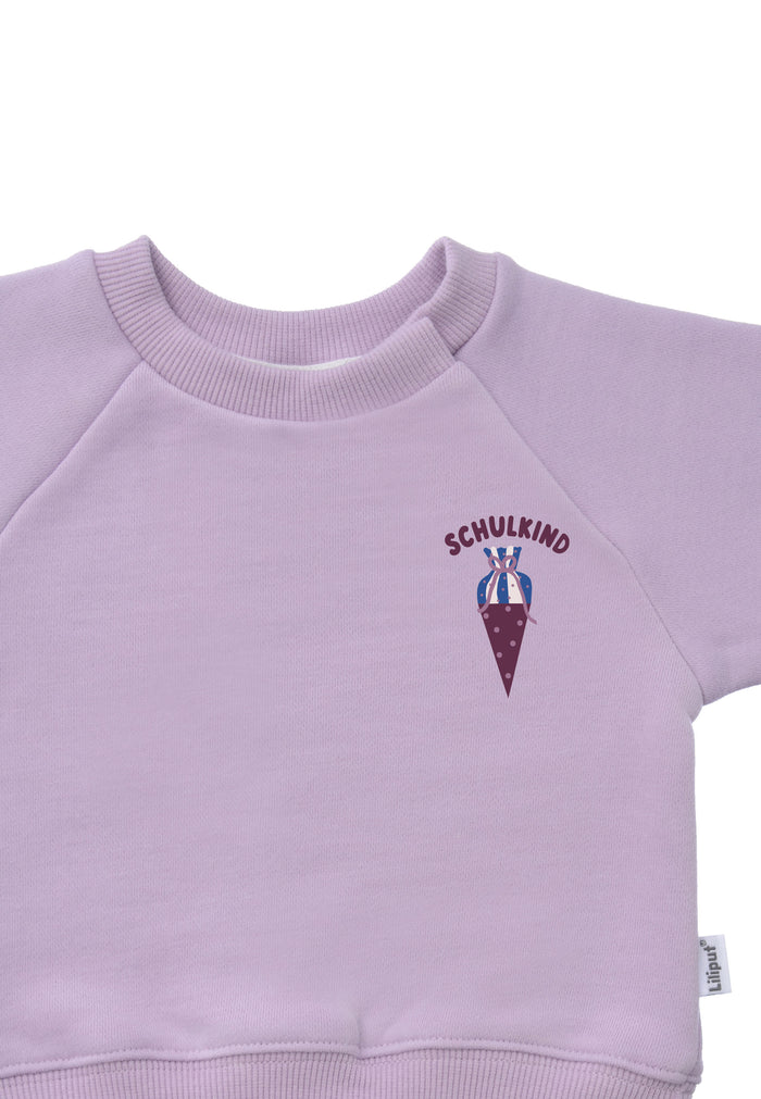 Kinder Sweatshirt "Schulkind Schultüte" Flieder