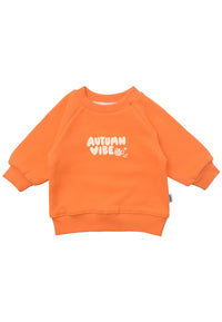 Oranges Sweatshirt mit „Autumn Vibe“-Print
