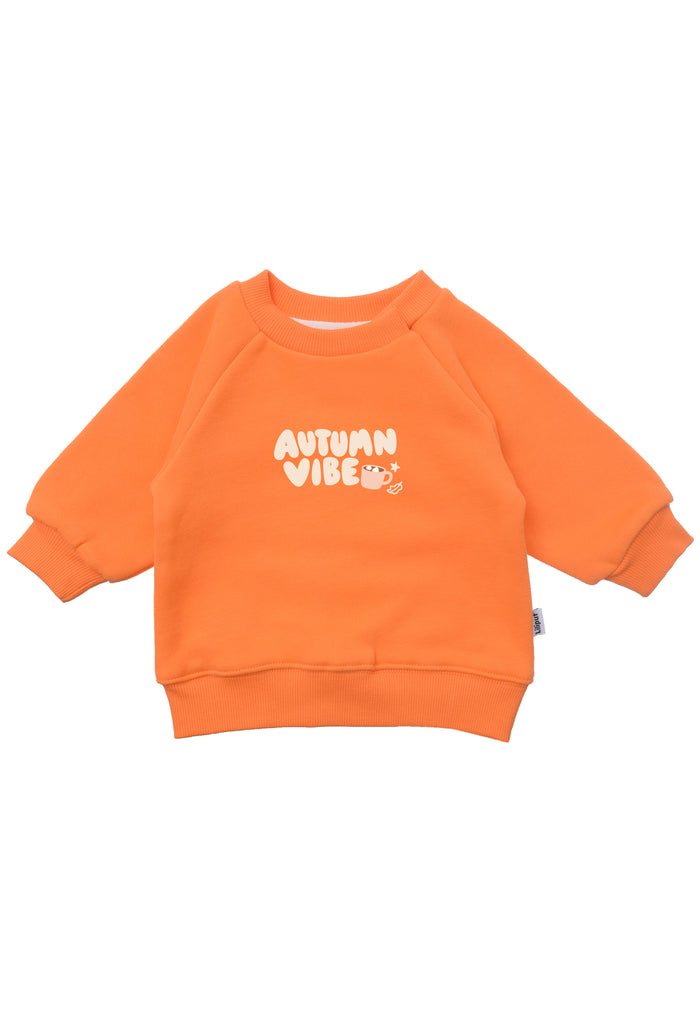 Oranges Sweatshirt mit „Autumn Vibe“-Print
