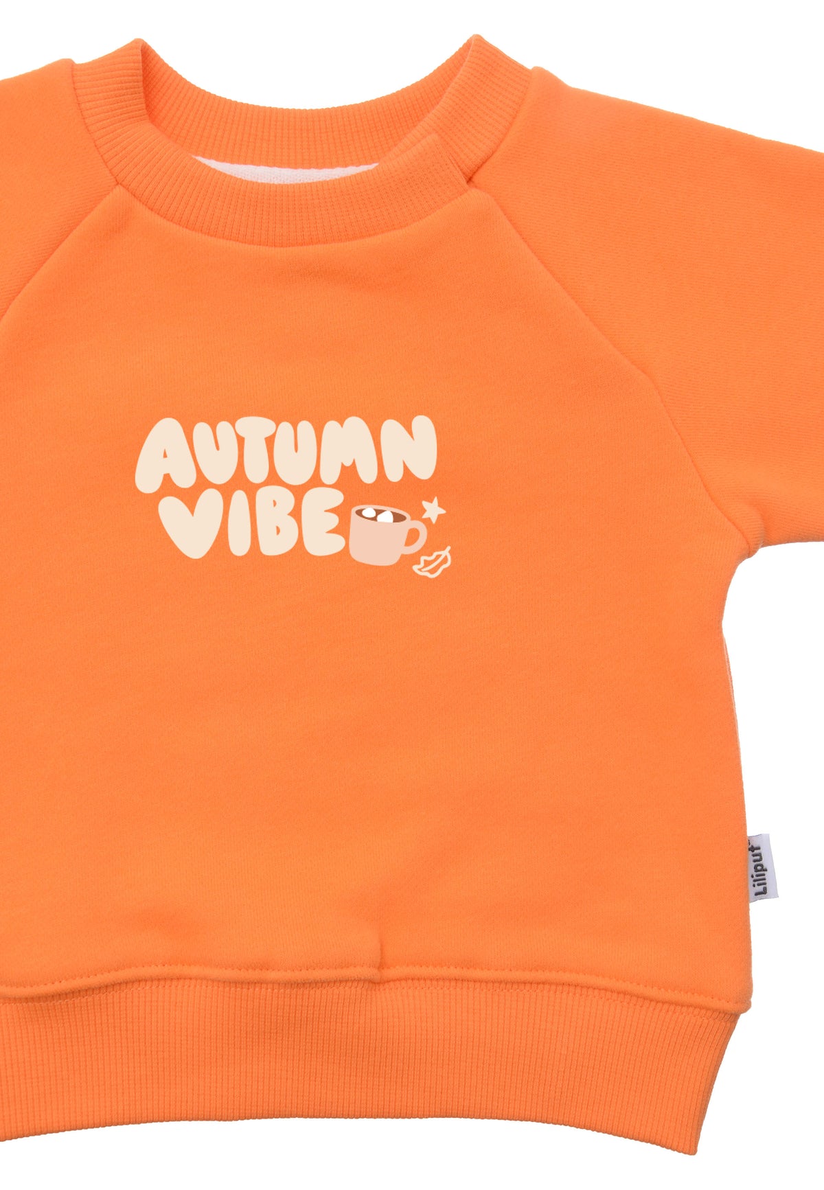 Oranges Sweatshirt mit „Autumn Vibe“-Print