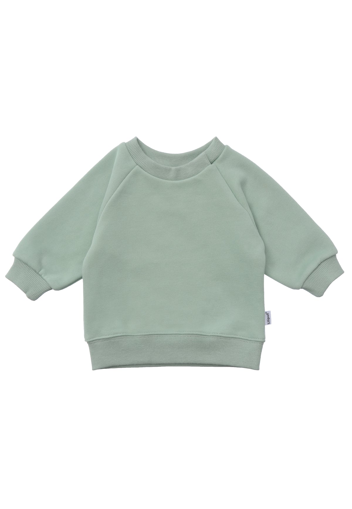 Sweatshirt mit Raglanärmeln in der Farbe schilf mit weichen Ribbündchen.