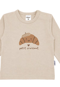 Langarmshirt Petit Croissant in Beige