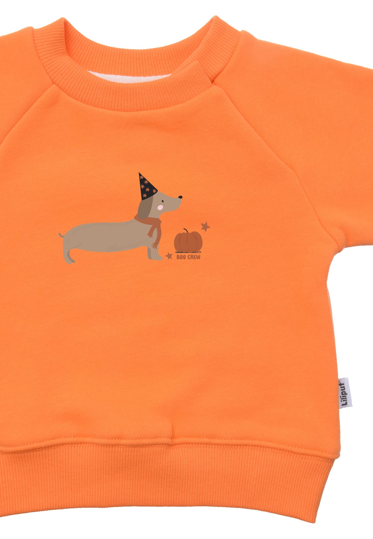 2tlg. Set mit Sweatshirt "Boo Crew" in orange und Ringel Leggings