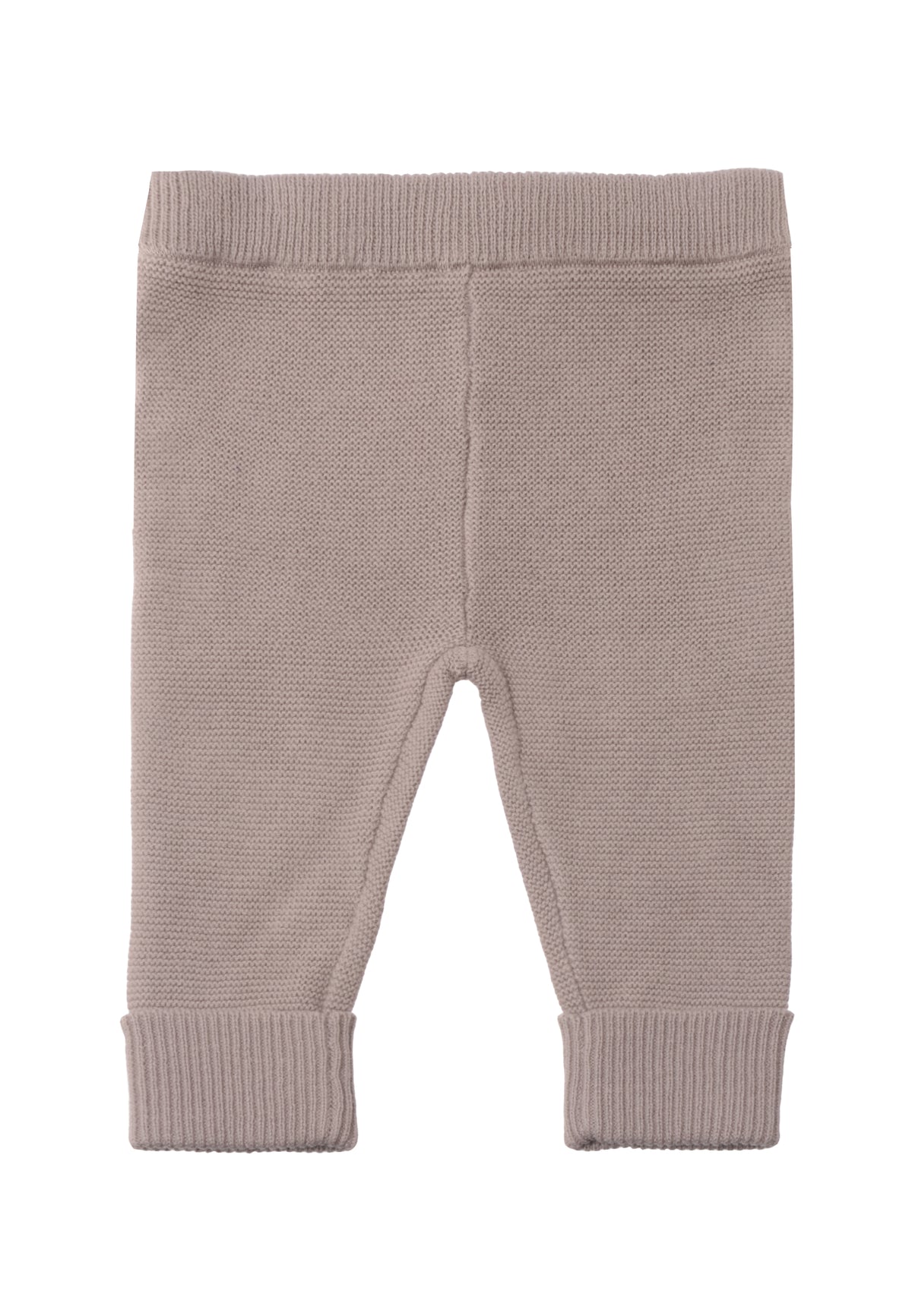 Strickhose in taupe mit weichem Bündchen und umgeschlagenem Saum
