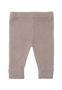 Strickhose in taupe mit weichem Bündchen und umgeschlagenem Saum