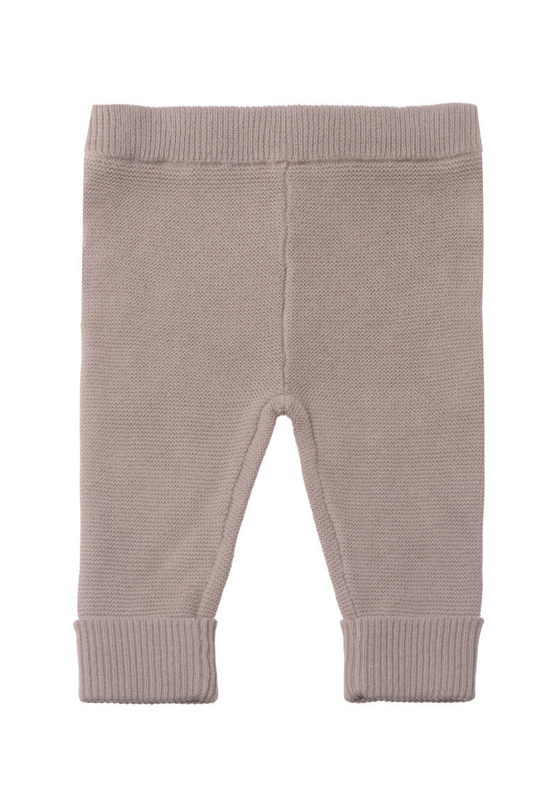 Strickhose in taupe mit weichem Bündchen und umgeschlagenem Saum