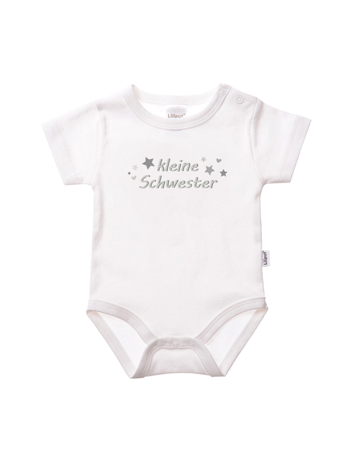 Shirtbody in weiß mit Aufdruck kleine Schwester