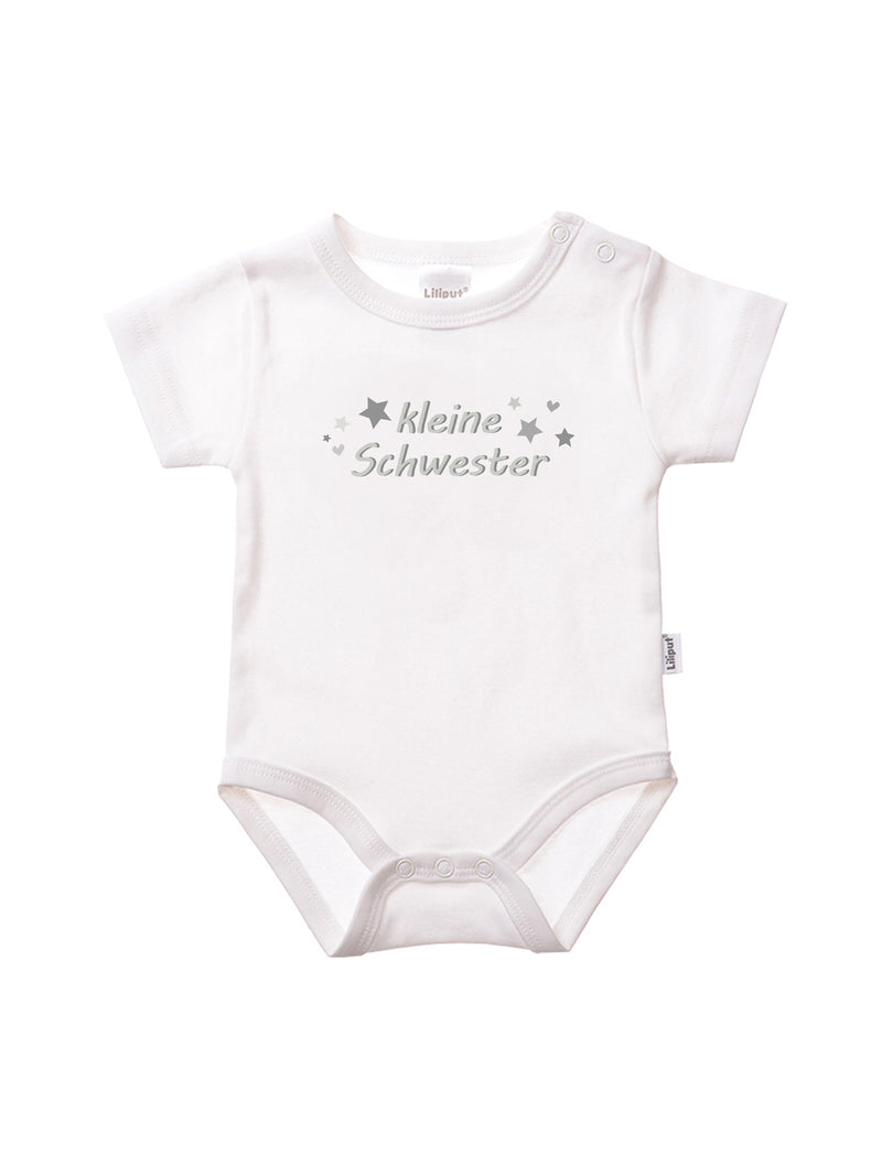 Shirtbody in weiß mit Aufdruck kleine Schwester