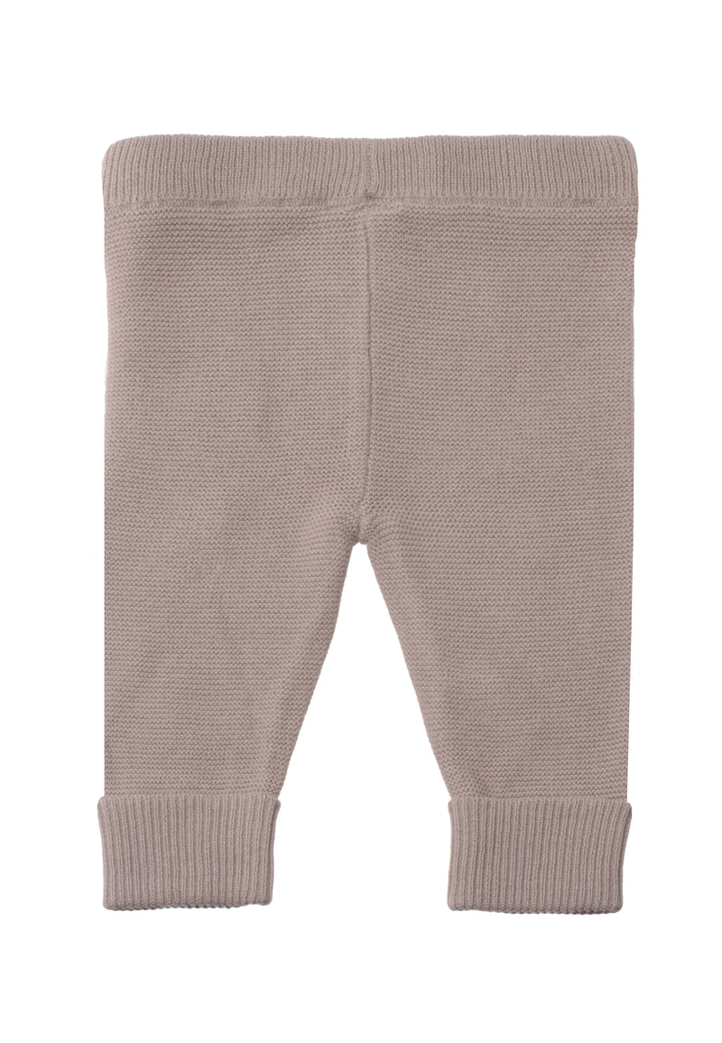 Rückseite feine Strickhose für Babies in braun