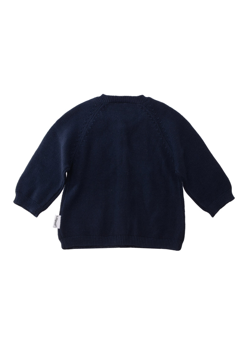 Strickjacke in marine mit Raglanärmeln