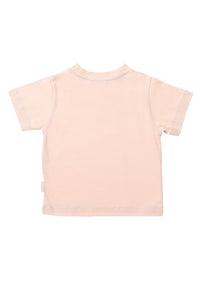 2er-Pack T-Shirts aus Bio-Baumwolle in Khaki und Apricot mit Print "Krokodil"