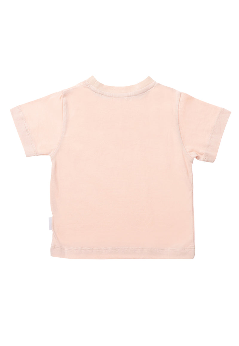 2er-Pack T-Shirts aus Bio-Baumwolle in Khaki und Apricot mit Print "Krokodil"