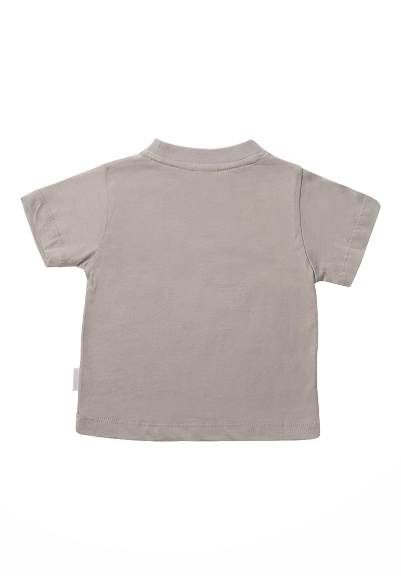 2er-Pack T-Shirts aus Bio-Baumwolle in Khaki und Apricot mit Print "Krokodil"