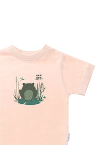 Detailfoto T-Shirt in apricot mit Frosch